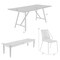 Armen Living Koala Clip and Camino 5 Piece Outdoor Dining Set in Dark Eucalyptus with Gray Rope 840254333819 - alternate 6